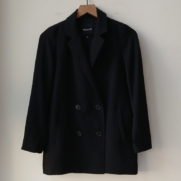 Madewell Caldwell Double-Breasted Blazer Black Women's XS - Picture 1 of 7